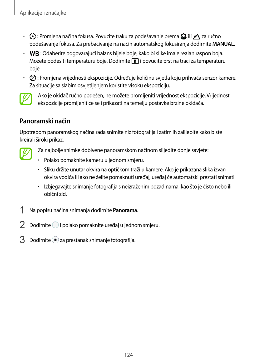Samsung SM-N950FZKACRO, SM-N950FZDACRO, SM-N950FZDASEE, SM-N950FZKASEE manual Panoramski način 