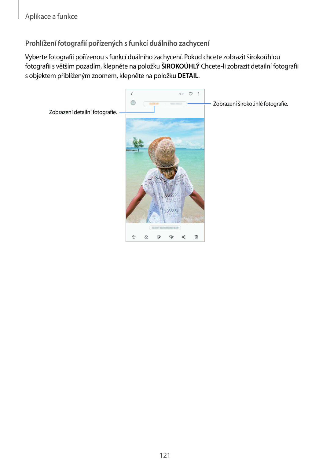 Samsung SM-N950FZBDETL, SM-N950FZKAO2C, SM-N950FZDDETL manual Prohlížení fotografií pořízených s funkcí duálního zachycení 