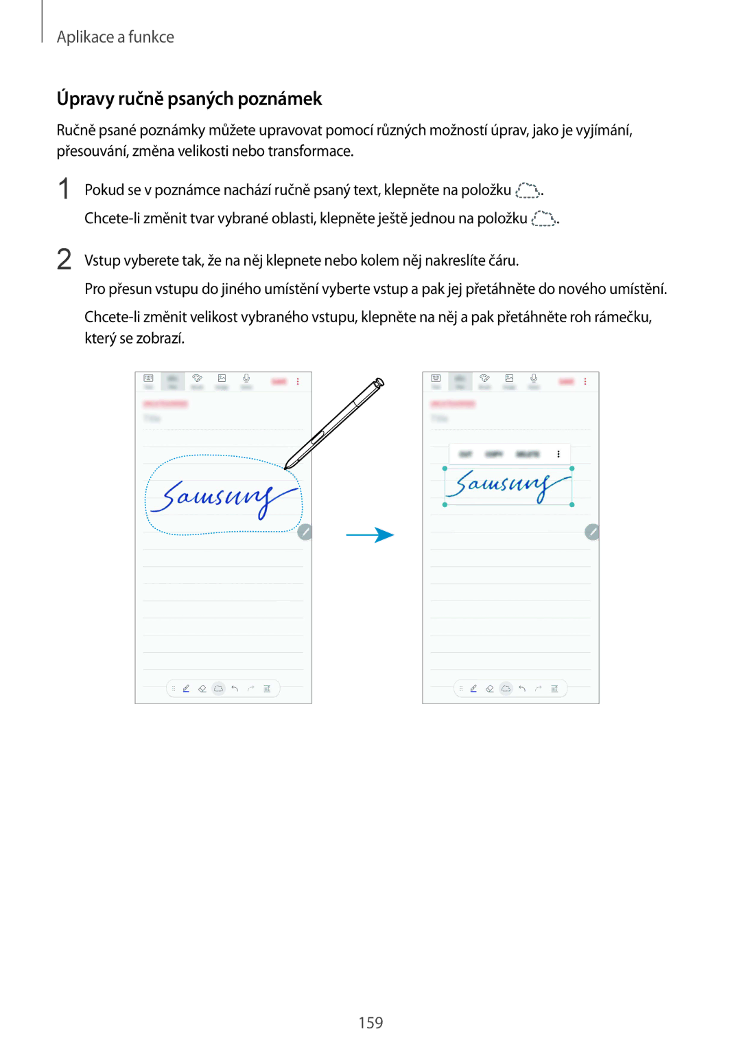 Samsung SM-N950FZKDETL, SM-N950FZKAO2C, SM-N950FZBDETL, SM-N950FZDDETL manual Úpravy ručně psaných poznámek 