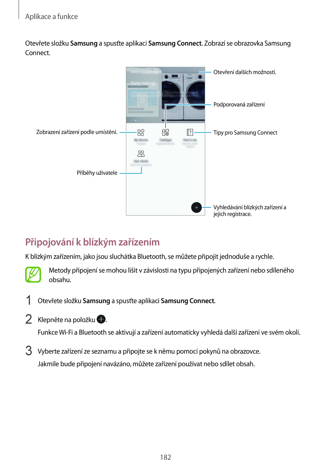 Samsung SM-N950FZDDETL, SM-N950FZKAO2C, SM-N950FZBDETL, SM-N950FZKDETL manual Připojování k blízkým zařízením 