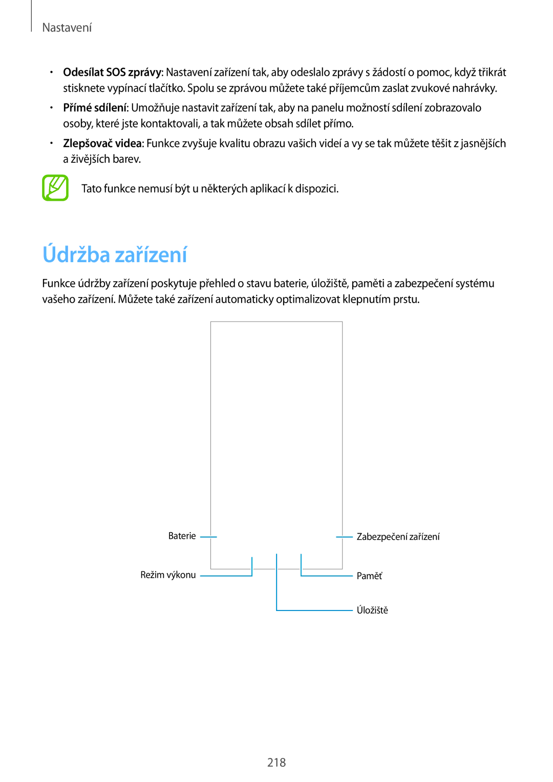 Samsung SM-N950FZDDETL, SM-N950FZKAO2C, SM-N950FZBDETL, SM-N950FZKDETL manual Údržba zařízení 