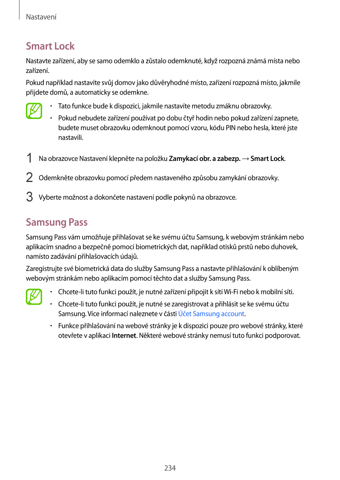 Samsung SM-N950FZDDETL, SM-N950FZKAO2C, SM-N950FZBDETL, SM-N950FZKDETL manual Smart Lock, Samsung Pass 