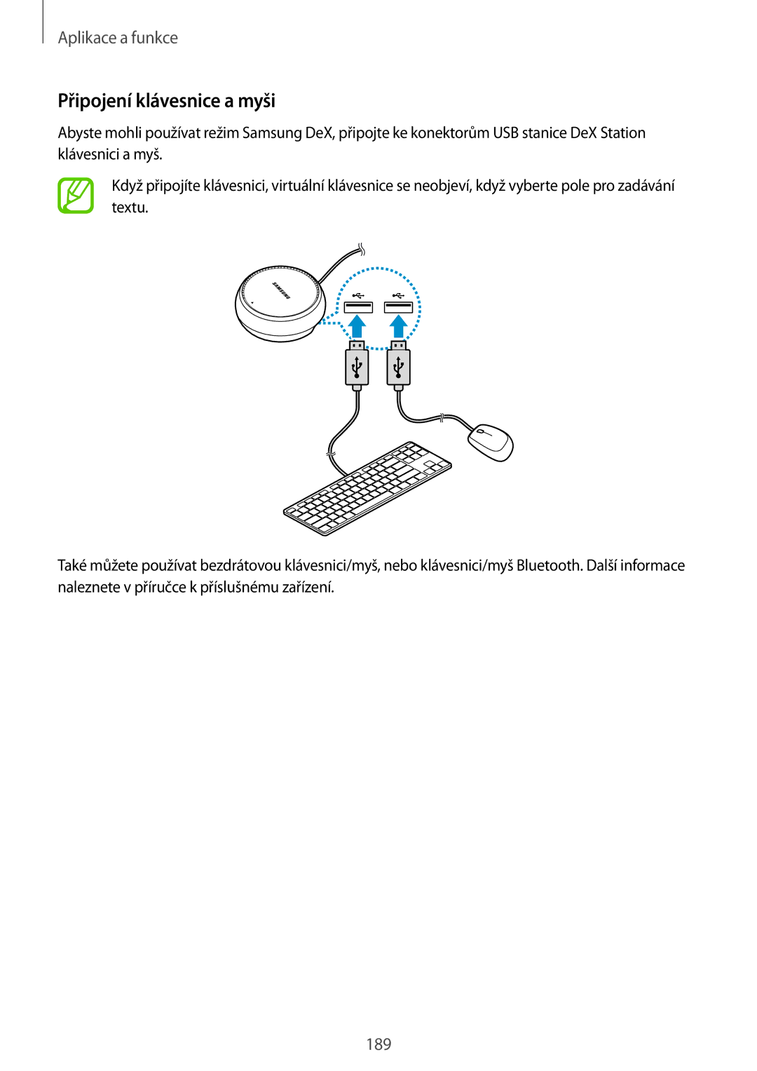 Samsung SM-N950FZBDETL, SM-N950FZKAO2C, SM-N950FZDDETL, SM-N950FZKDETL manual Připojení klávesnice a myši 