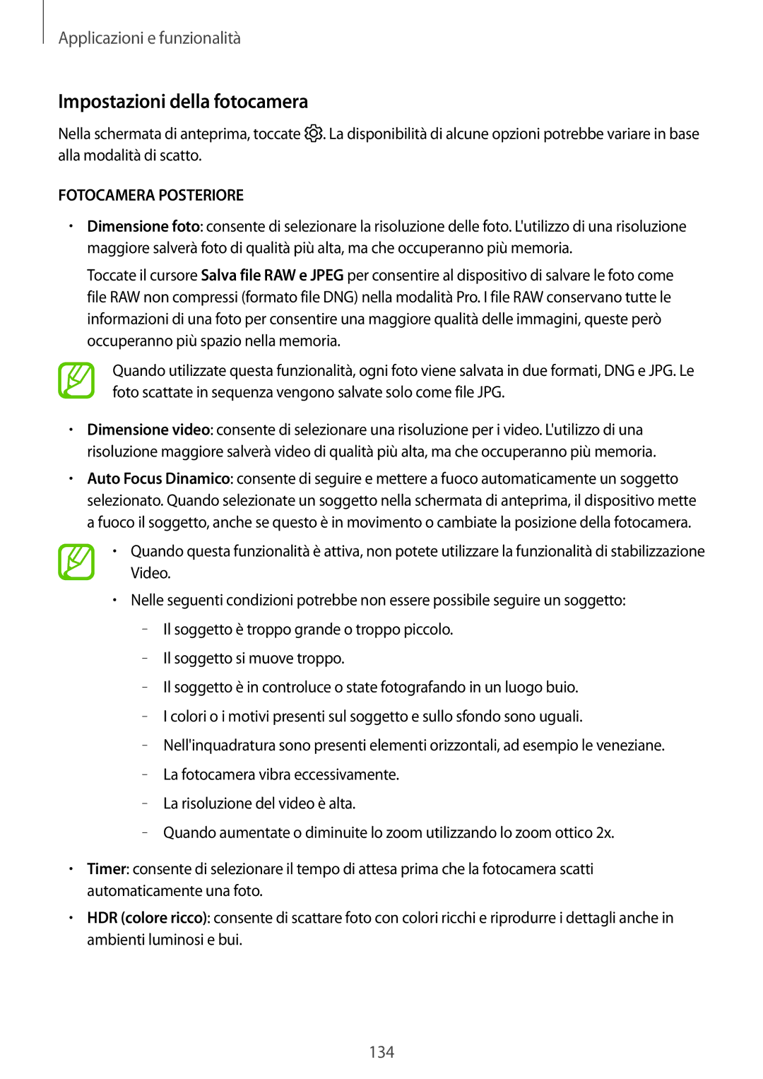 Samsung SM-N950FZDAHUI, SM-N950FZKDITV, SM-N950FZDATUR, SM-N950FZKATUR Impostazioni della fotocamera, Fotocamera Posteriore 