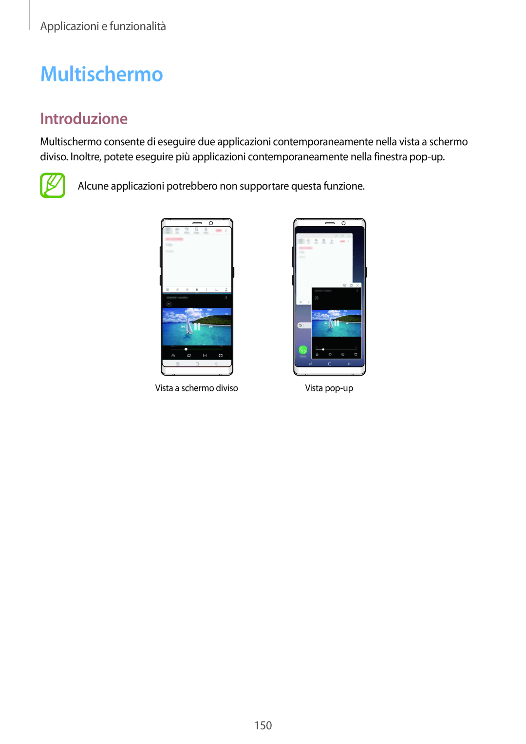 Samsung SM-N950FZBATIM, SM-N950FZKDITV, SM-N950FZDATUR, SM-N950FZKATUR, SM-N950FZKAHUI manual Multischermo, Introduzione 