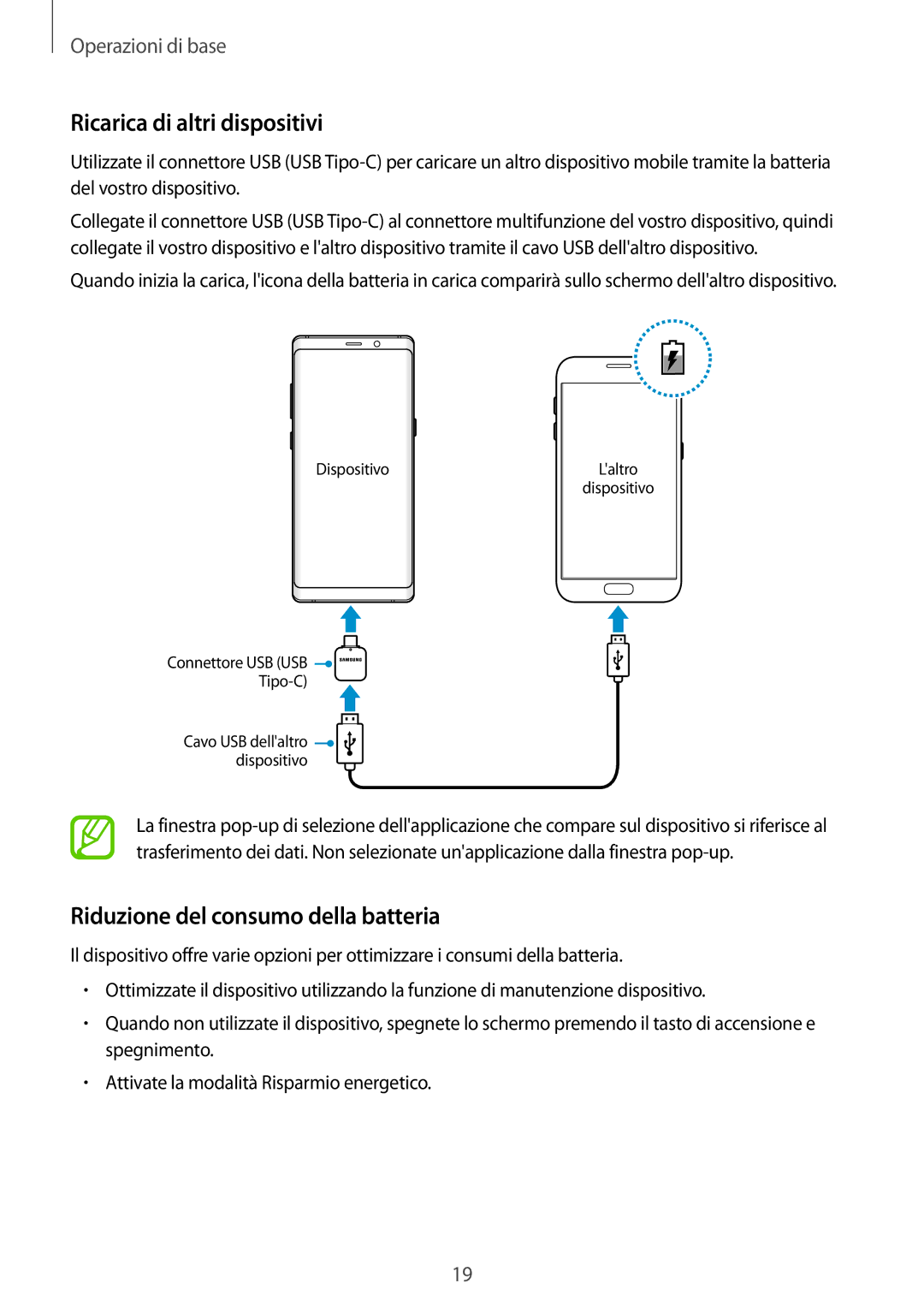 Samsung SM-N950FZKATIM, SM-N950FZKDITV, SM-N950FZDATUR Ricarica di altri dispositivi, Riduzione del consumo della batteria 