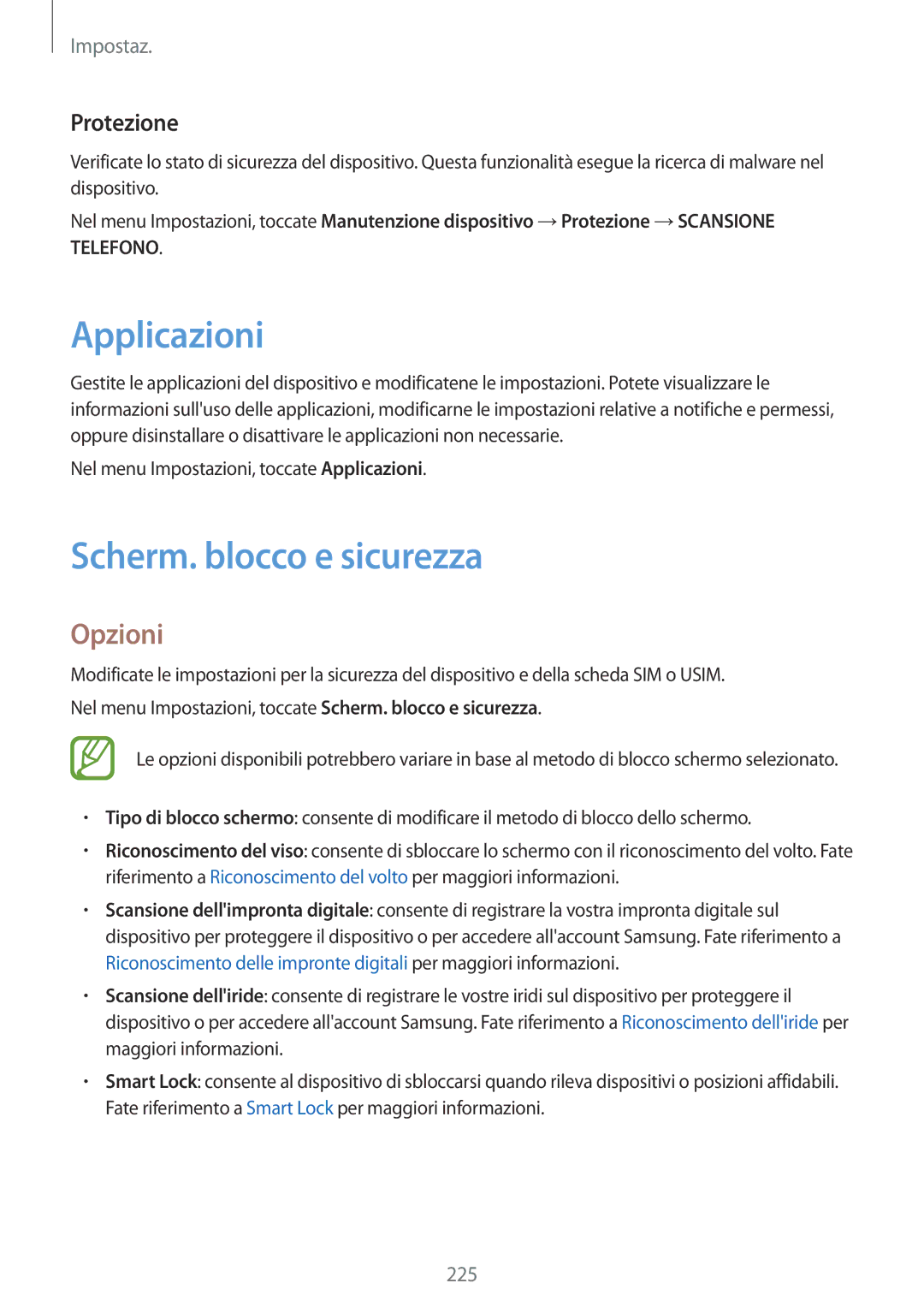 Samsung SM-N950FZDATUR, SM-N950FZKDITV, SM-N950FZKATUR, SM-N950FZKAHUI Applicazioni, Scherm. blocco e sicurezza, Protezione 