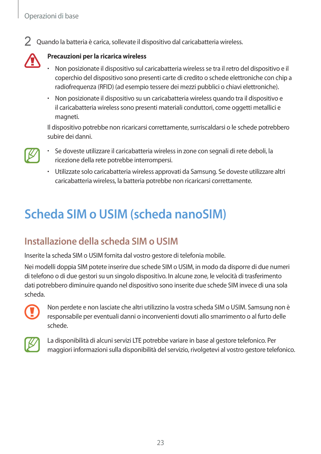 Samsung SM-N950FZVATUR, SM-N950FZKDITV manual Scheda SIM o Usim scheda nanoSIM, Installazione della scheda SIM o Usim 