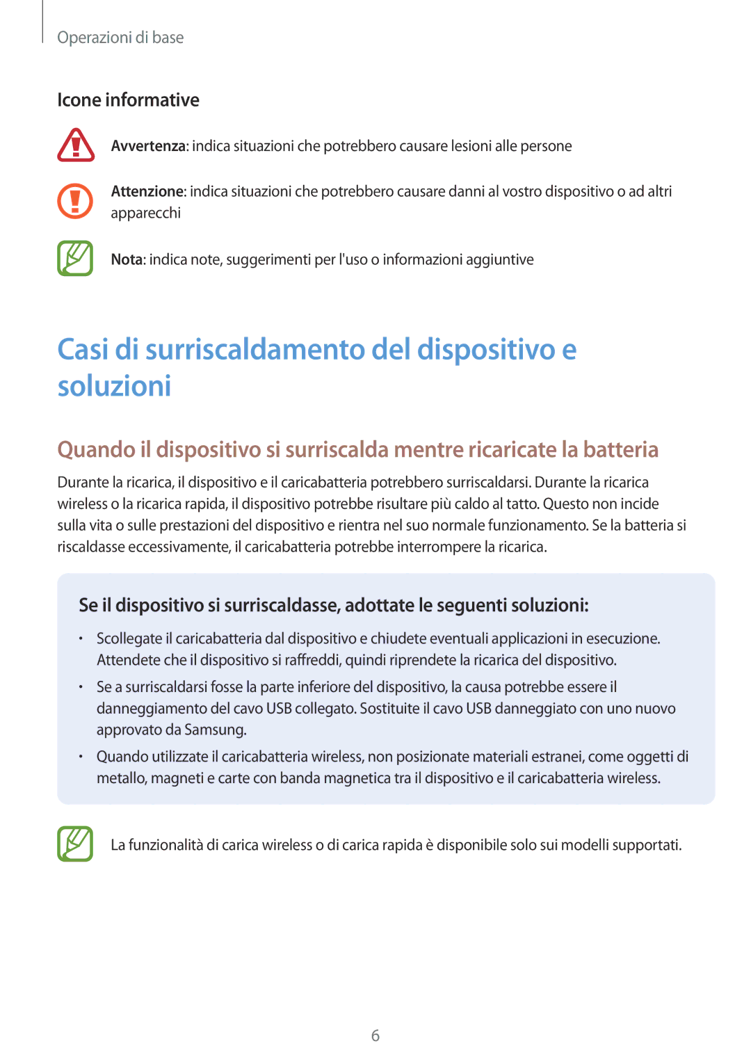 Samsung SM-N950FZDAITV, SM-N950FZKDITV manual Casi di surriscaldamento del dispositivo e soluzioni, Icone informative 