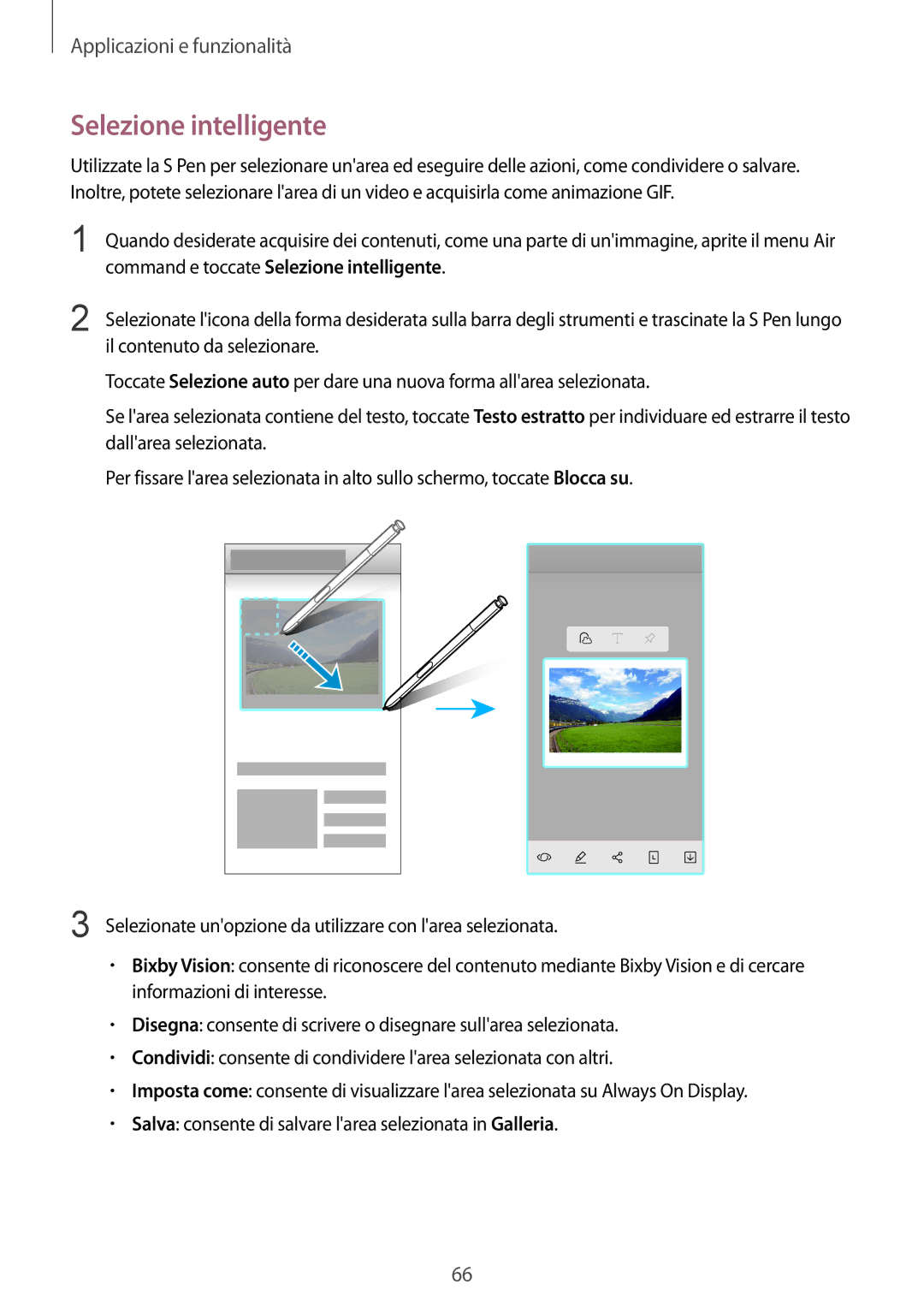 Samsung SM-N950FZBATIM, SM-N950FZKDITV, SM-N950FZDATUR, SM-N950FZKATUR manual Command e toccate Selezione intelligente 