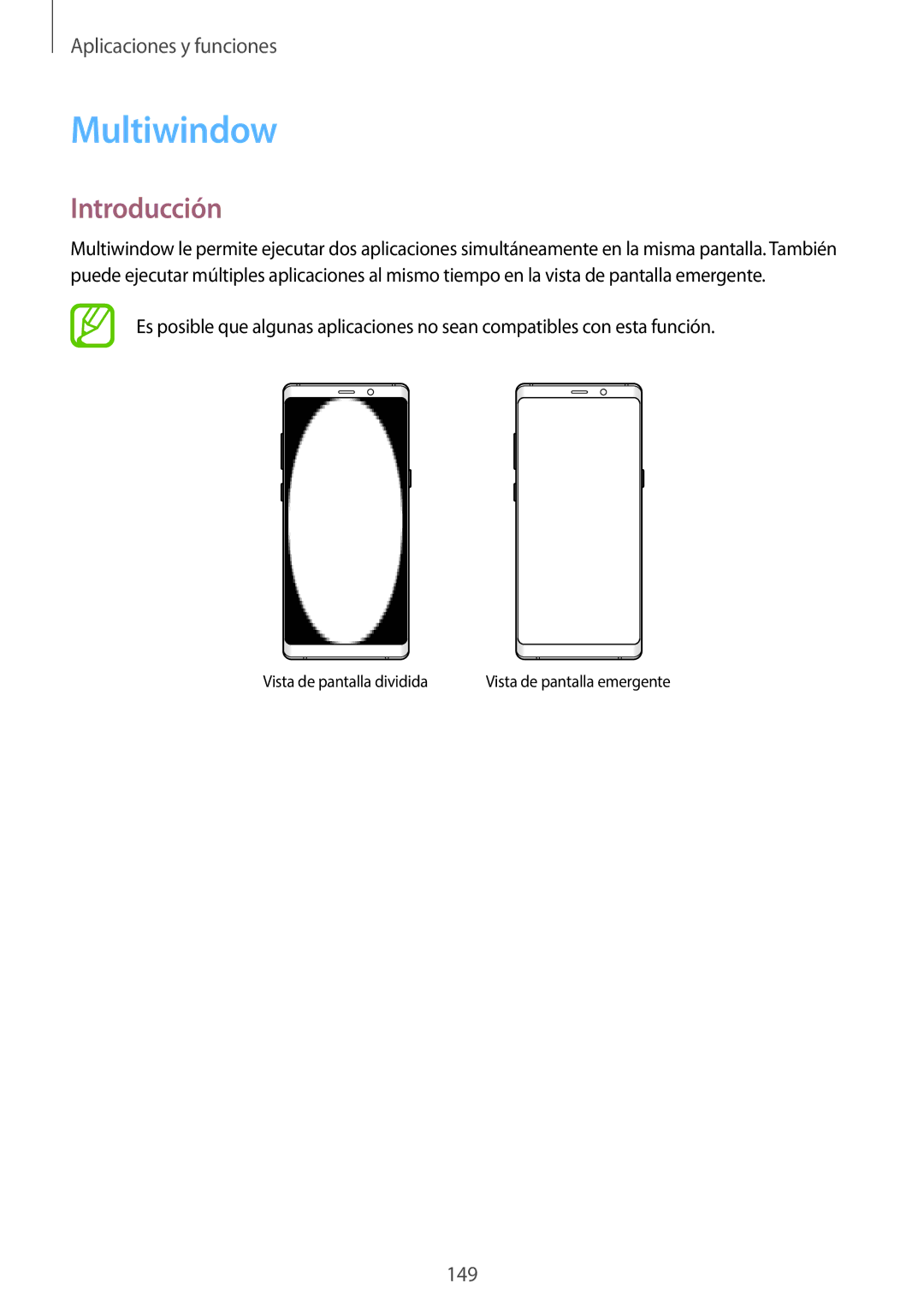 Samsung SM-N950FZDDPHE, SM-N950FZKDPHE, SM-N950FZKAPHE, SM-N950FZDAPHE manual Multiwindow, Introducción 