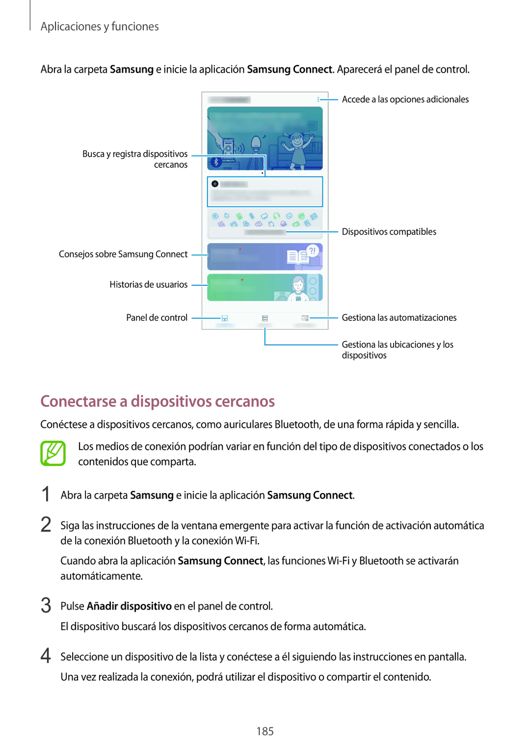 Samsung SM-N950FZDDPHE, SM-N950FZKDPHE, SM-N950FZKAPHE, SM-N950FZDAPHE manual Conectarse a dispositivos cercanos 