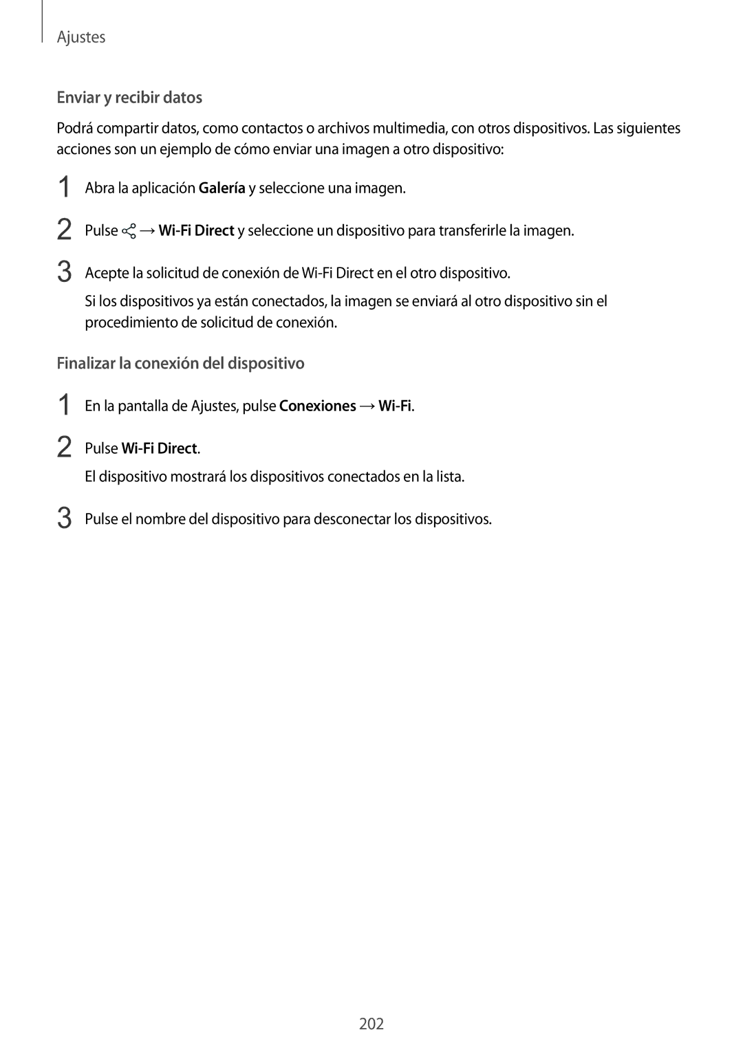 Samsung SM-N950FZKAPHE, SM-N950FZKDPHE, SM-N950FZDDPHE manual Enviar y recibir datos, Finalizar la conexión del dispositivo 