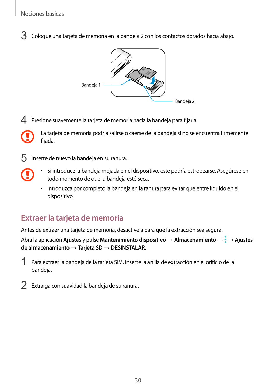 Samsung SM-N950FZKAPHE, SM-N950FZKDPHE, SM-N950FZDDPHE, SM-N950FZDAPHE manual Extraer la tarjeta de memoria, Bandeja 