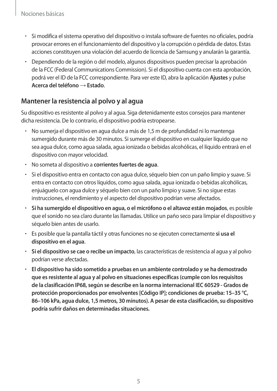 Samsung SM-N950FZDDPHE, SM-N950FZKDPHE, SM-N950FZKAPHE manual Mantener la resistencia al polvo y al agua, Nociones básicas 