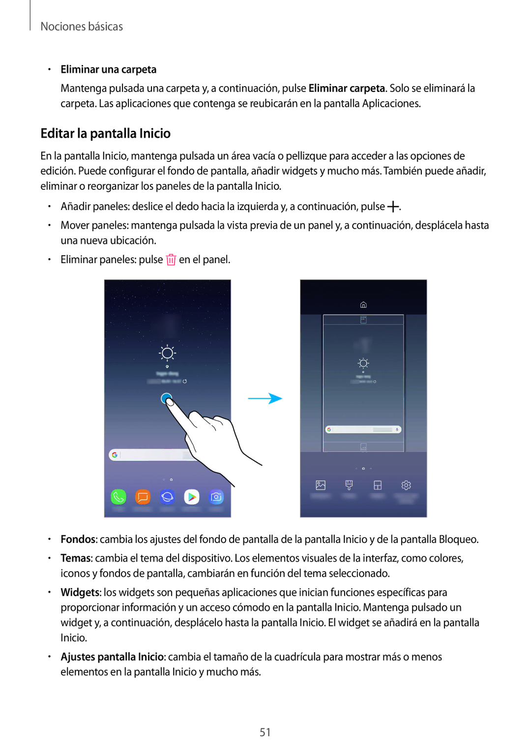 Samsung SM-N950FZDAPHE, SM-N950FZKDPHE, SM-N950FZDDPHE, SM-N950FZKAPHE manual Editar la pantalla Inicio, Eliminar una carpeta 