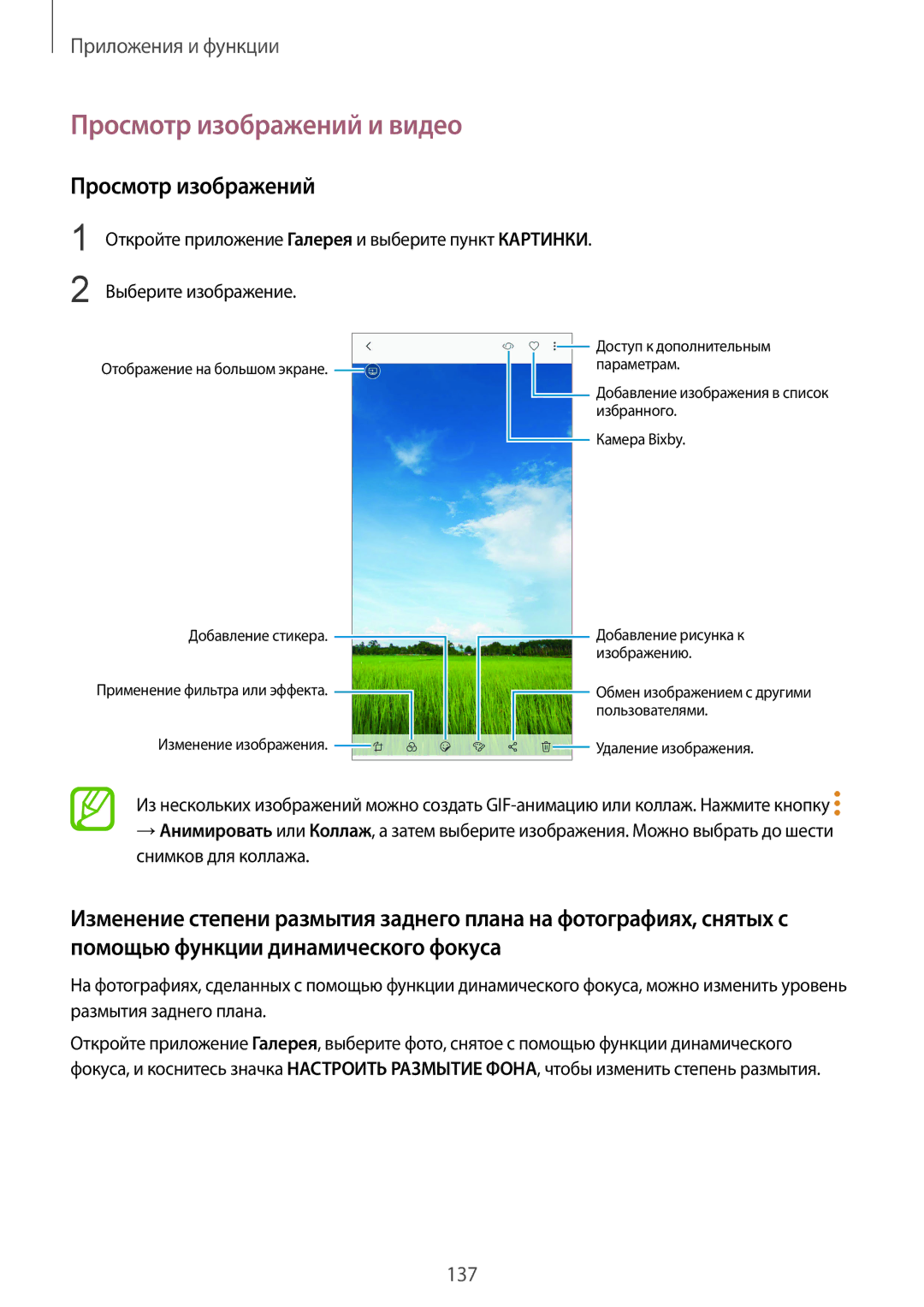 Samsung SM-N950FZDDSER, SM-N950FZKDSEB, SM-N950FZDDSEB, SM-N950FZKDSER, SM-N950FZBDSER manual Просмотр изображений и видео 