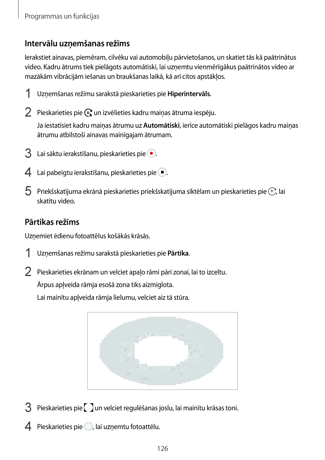 Samsung SM-N950FZKDSEB, SM-N950FZDDSEB manual Intervālu uzņemšanas režīms, Pārtikas režīms 