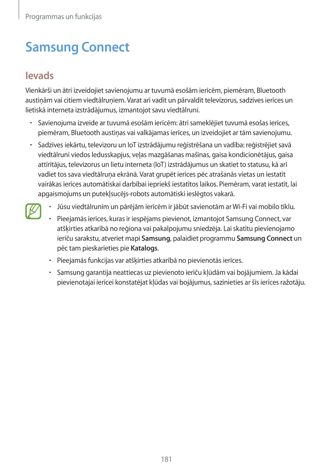 Samsung SM-N950FZDDSEB, SM-N950FZKDSEB manual Samsung Connect, Ievads 