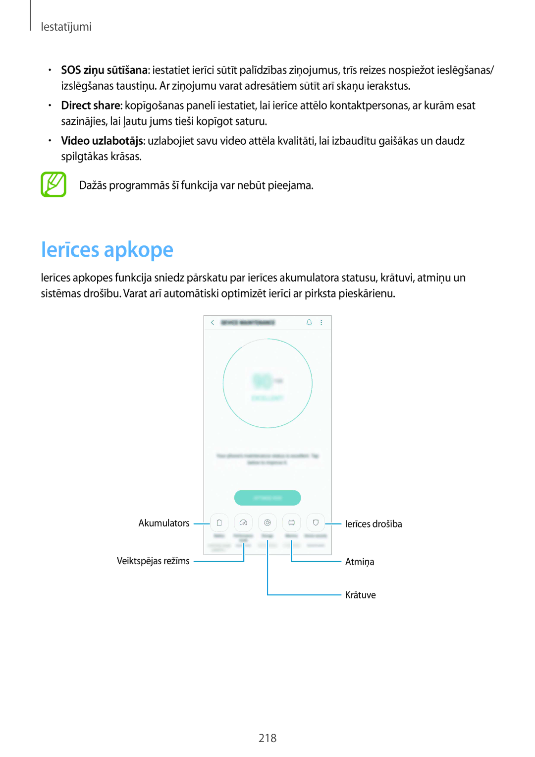 Samsung SM-N950FZKDSEB, SM-N950FZDDSEB manual Ierīces apkope 