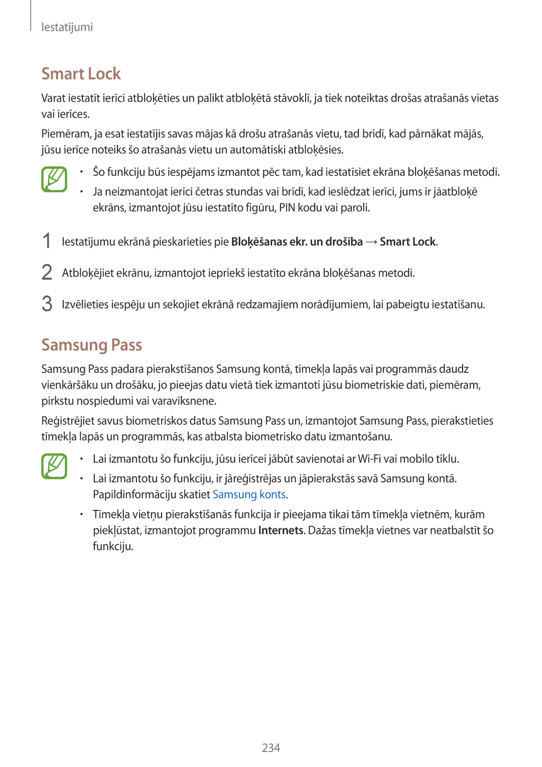 Samsung SM-N950FZKDSEB, SM-N950FZDDSEB manual Smart Lock, Samsung Pass 