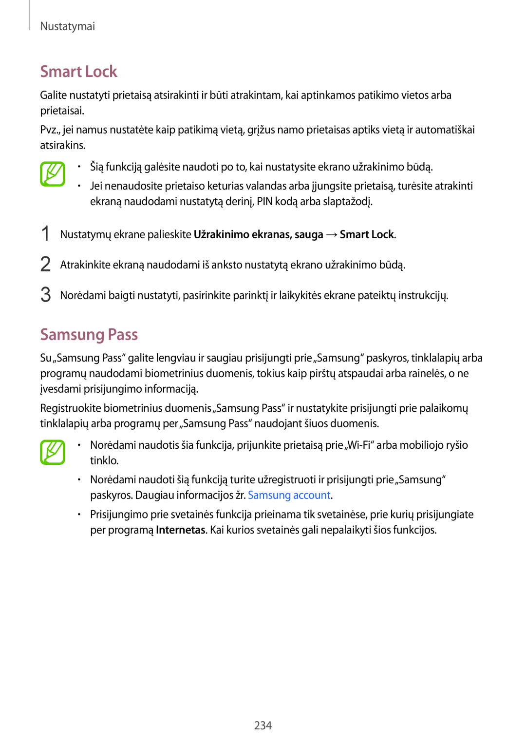 Samsung SM-N950FZKDSEB, SM-N950FZDDSEB manual Smart Lock, Samsung Pass 