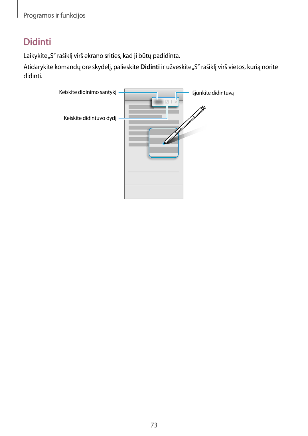 Samsung SM-N950FZDDSEB, SM-N950FZKDSEB manual Didinti 