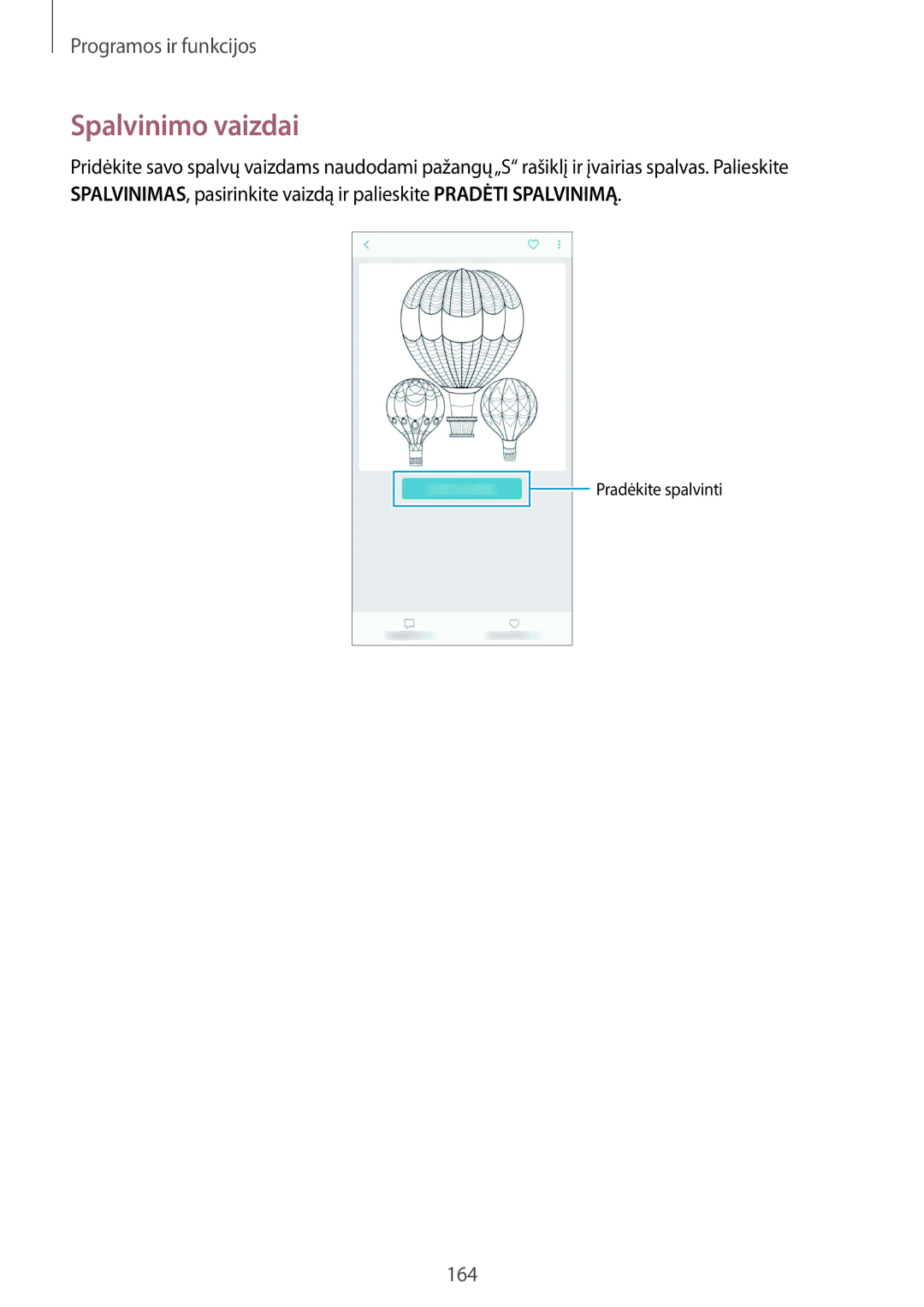 Samsung SM-N950FZKDSEB, SM-N950FZDDSEB manual Spalvinimo vaizdai 