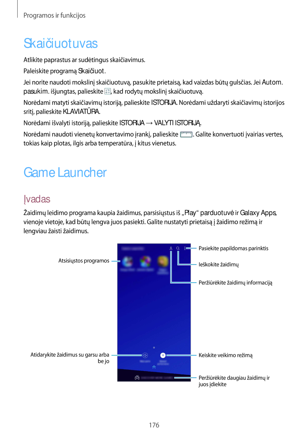 Samsung SM-N950FZKDSEB, SM-N950FZDDSEB manual Skaičiuotuvas, Game Launcher 