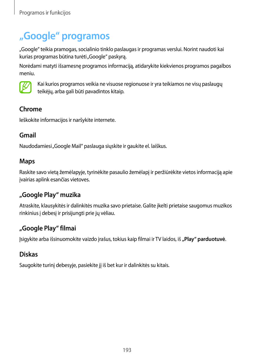 Samsung SM-N950FZDDSEB, SM-N950FZKDSEB manual „Google programos 