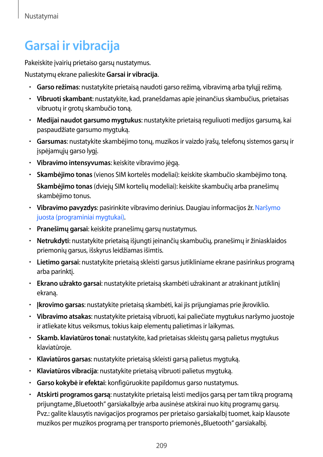 Samsung SM-N950FZDDSEB, SM-N950FZKDSEB manual Garsai ir vibracija 