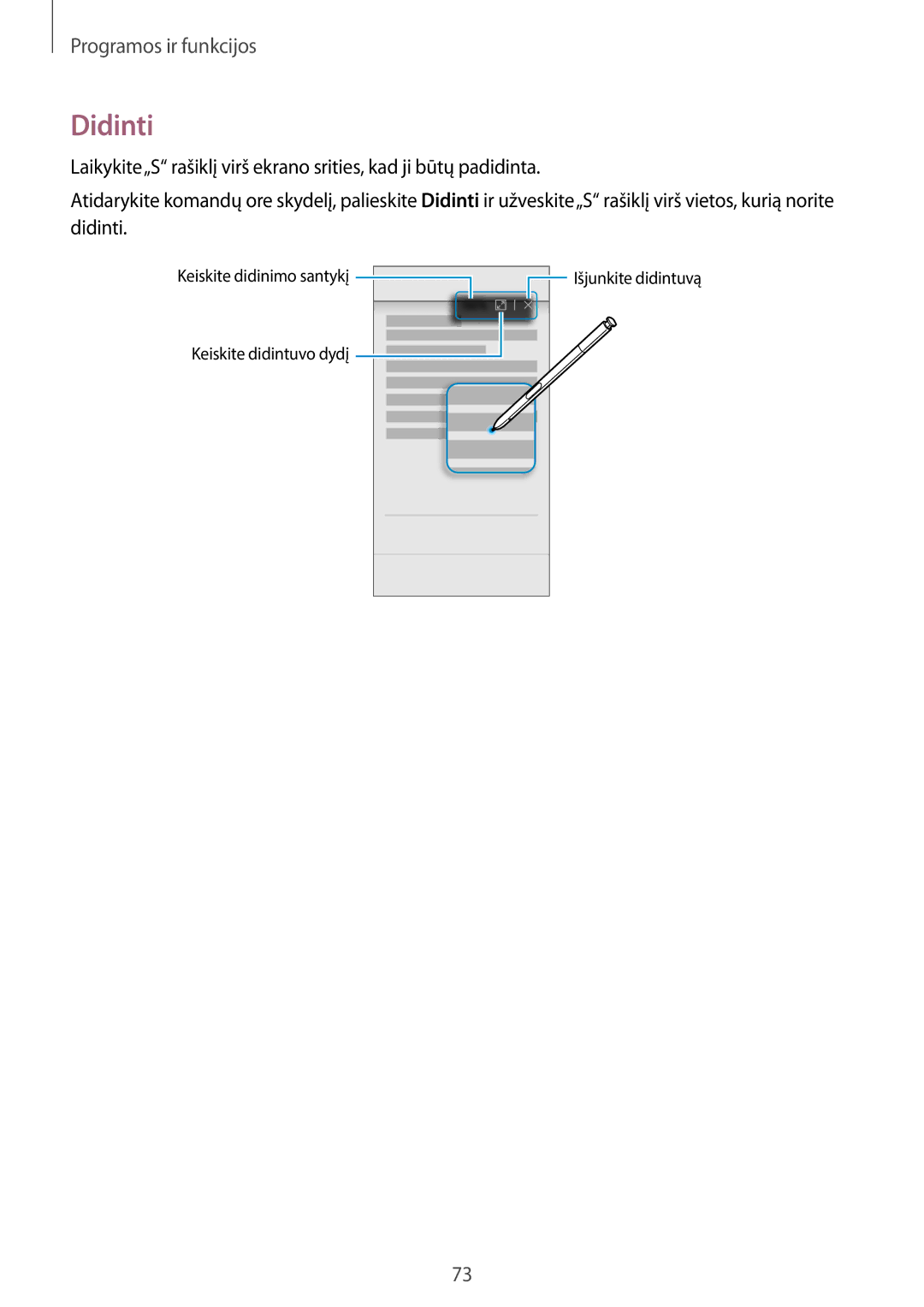 Samsung SM-N950FZDDSEB, SM-N950FZKDSEB manual Didinti 