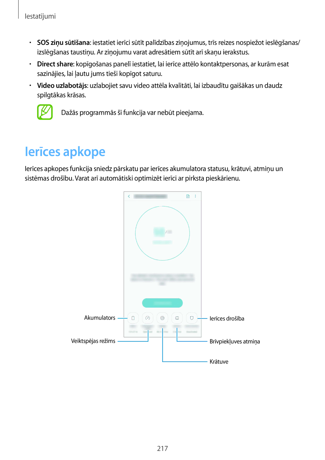 Samsung SM-N950FZDDSEB, SM-N950FZKDSEB manual Ierīces apkope 