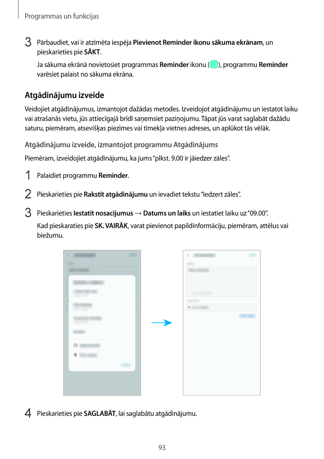 Samsung SM-N950FZDDSEB, SM-N950FZKDSEB manual Atgādinājumu izveide, izmantojot programmu Atgādinājums 