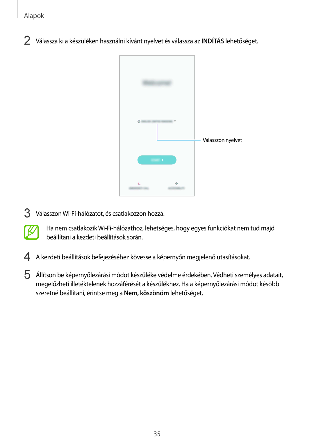 Samsung SM-N950FZDDXEH, SM-N950FZKDXEH, SM-N950FZDATMH, SM-N950FZKATMH manual Válasszon nyelvet 