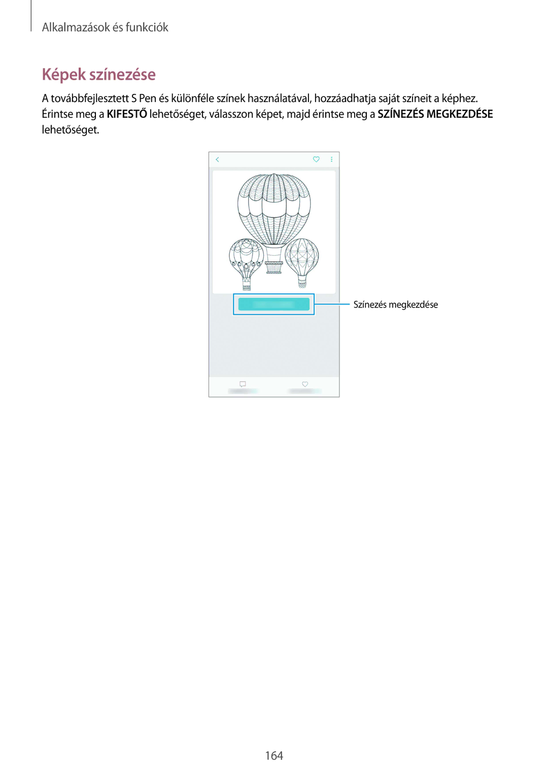 Samsung SM-N950FZKDXEH, SM-N950FZDATMH, SM-N950FZKATMH, SM-N950FZDDXEH manual Képek színezése 