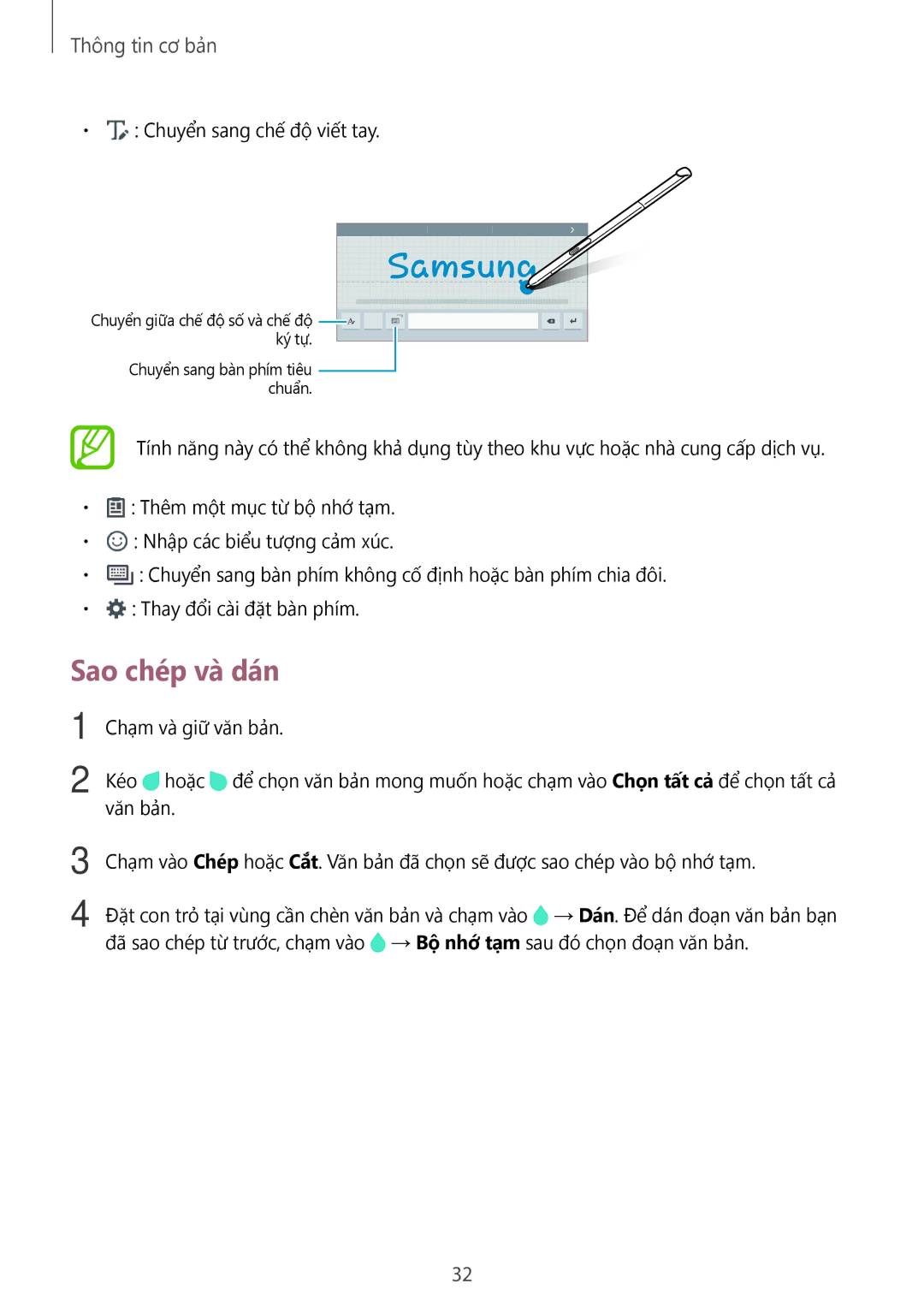 Samsung SM-P355NZAAXXV, SM-P355NZWAXXV manual Sao chép và dán 