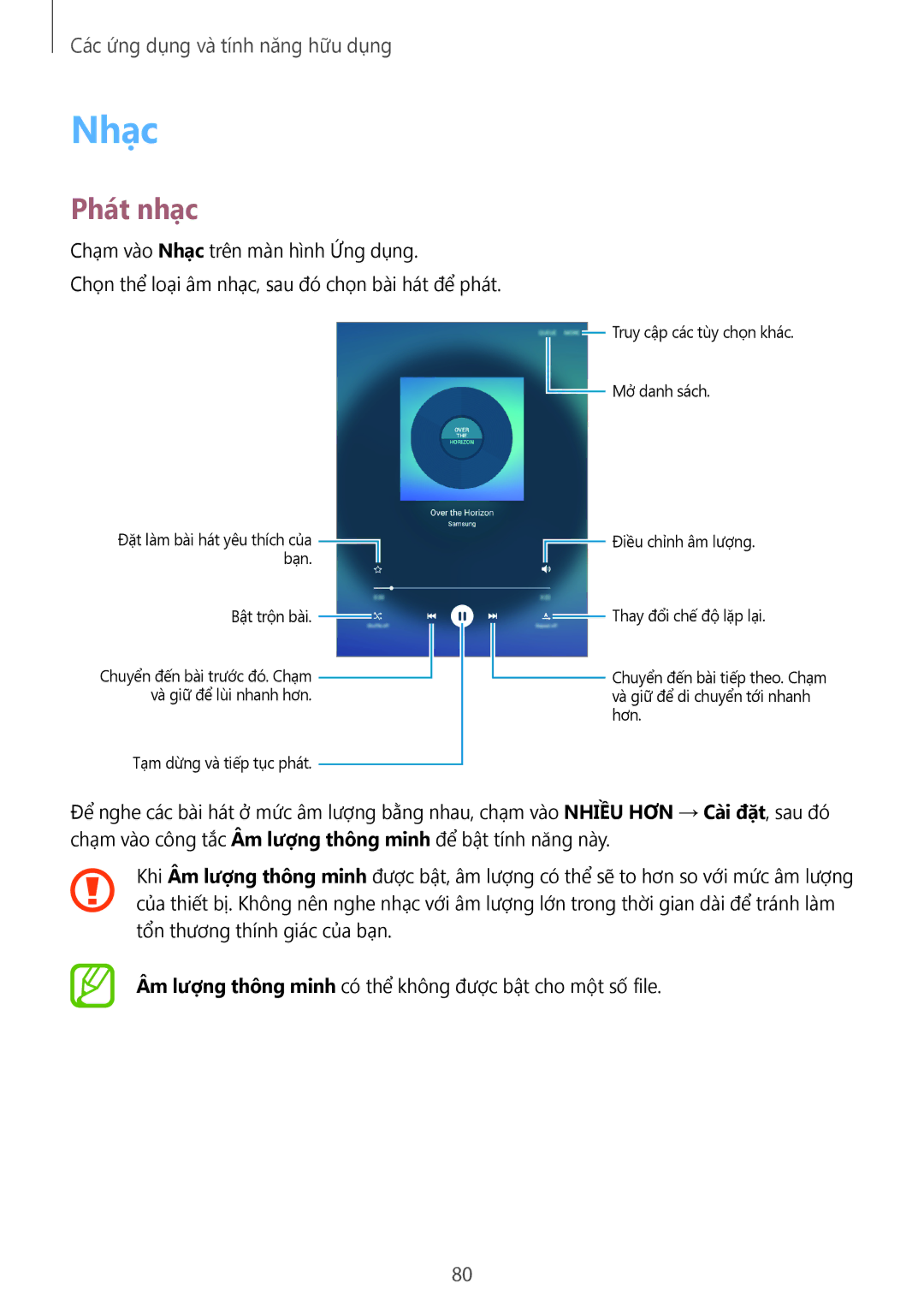 Samsung SM-P355NZAAXXV, SM-P355NZWAXXV manual Nhạc, Phát nhạc 