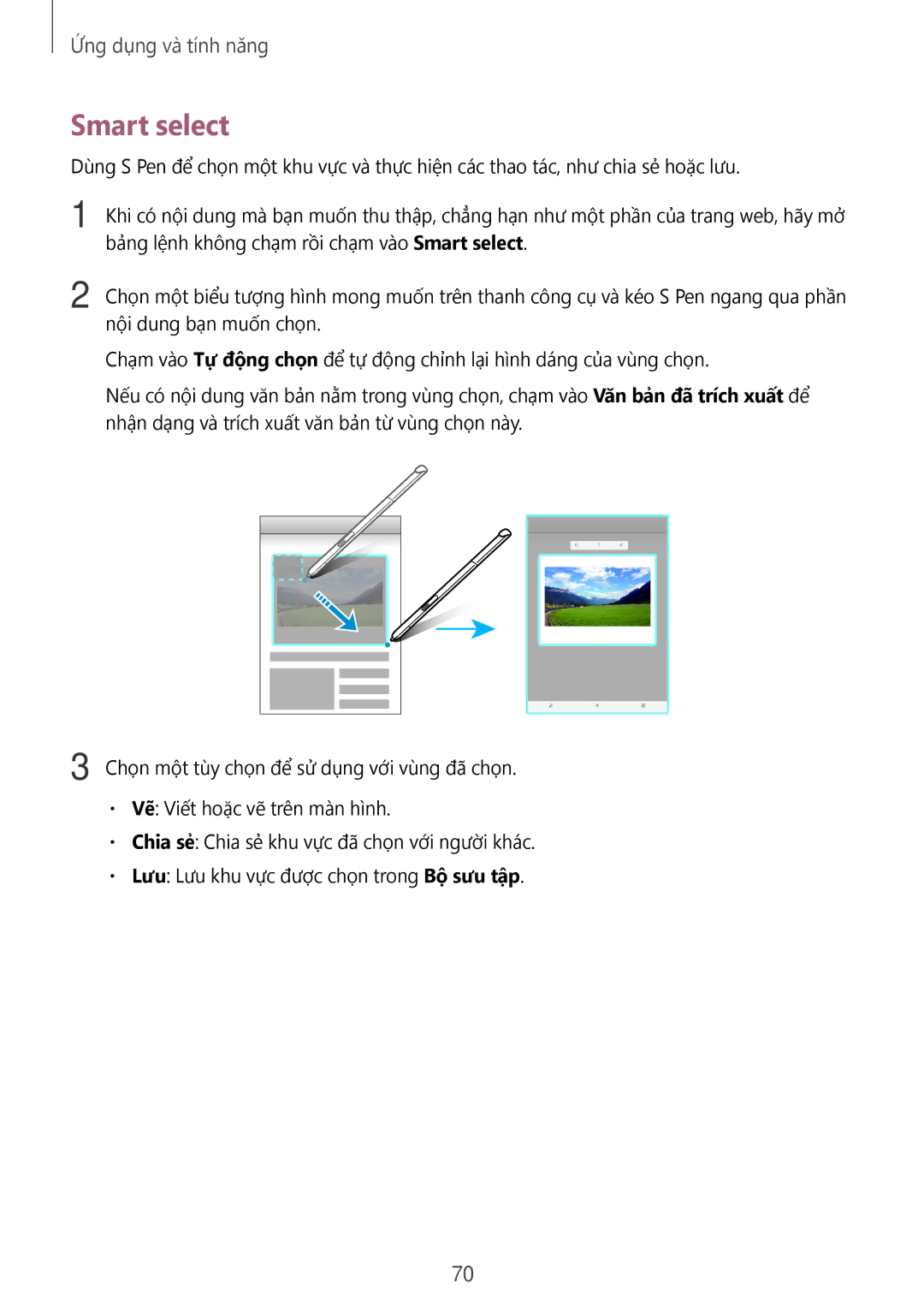 Samsung SM-P555NZAAXXV, SM-P355NZAAXXV, SM-P555NZWAXXV, SM-P355NZWAXXV manual Smart select 