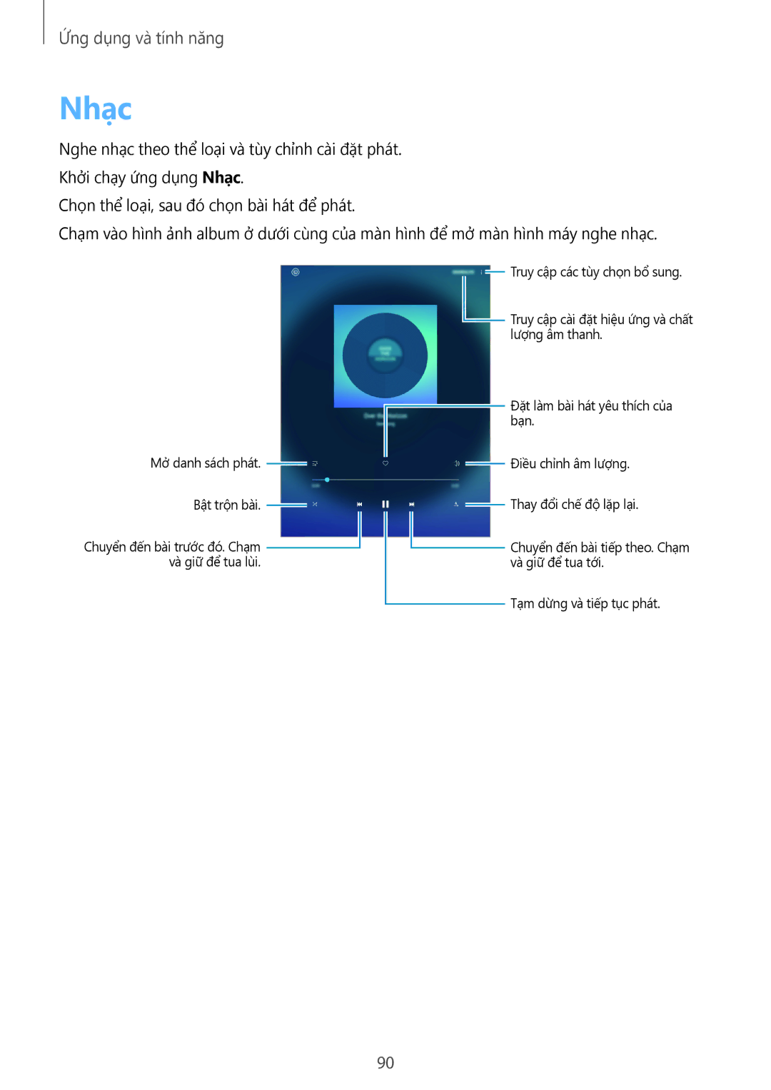 Samsung SM-P555NZAAXXV, SM-P355NZAAXXV, SM-P555NZWAXXV, SM-P355NZWAXXV manual Nhạc 