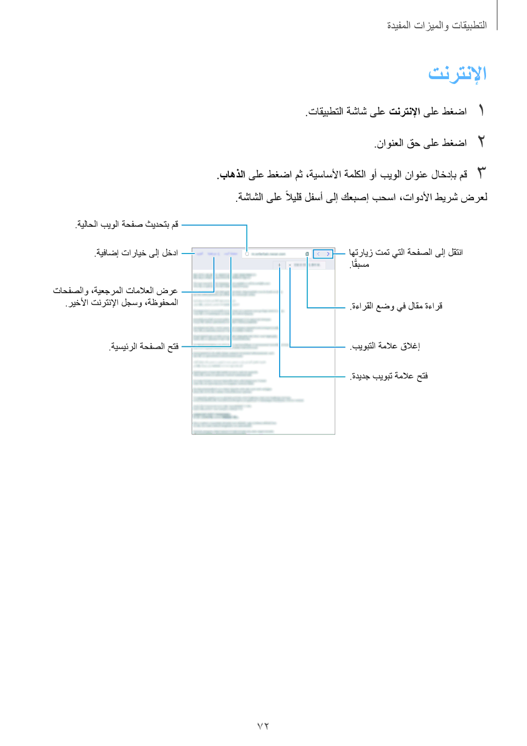 Samsung SM-P550NZAAKSA, SM-P550NZWAKSA, SM-P550NZBAKSA manual تنرتنلإا 