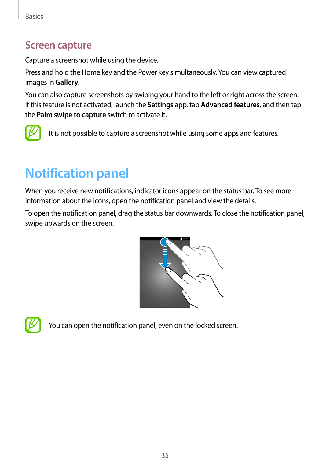 Samsung SM-T550NZKAXEF, SM-P550NZKALUX, SM-P550NZWACHN, SM-P550NZWAXNZ, SM-P550NZWATUR Notification panel, Screen capture 