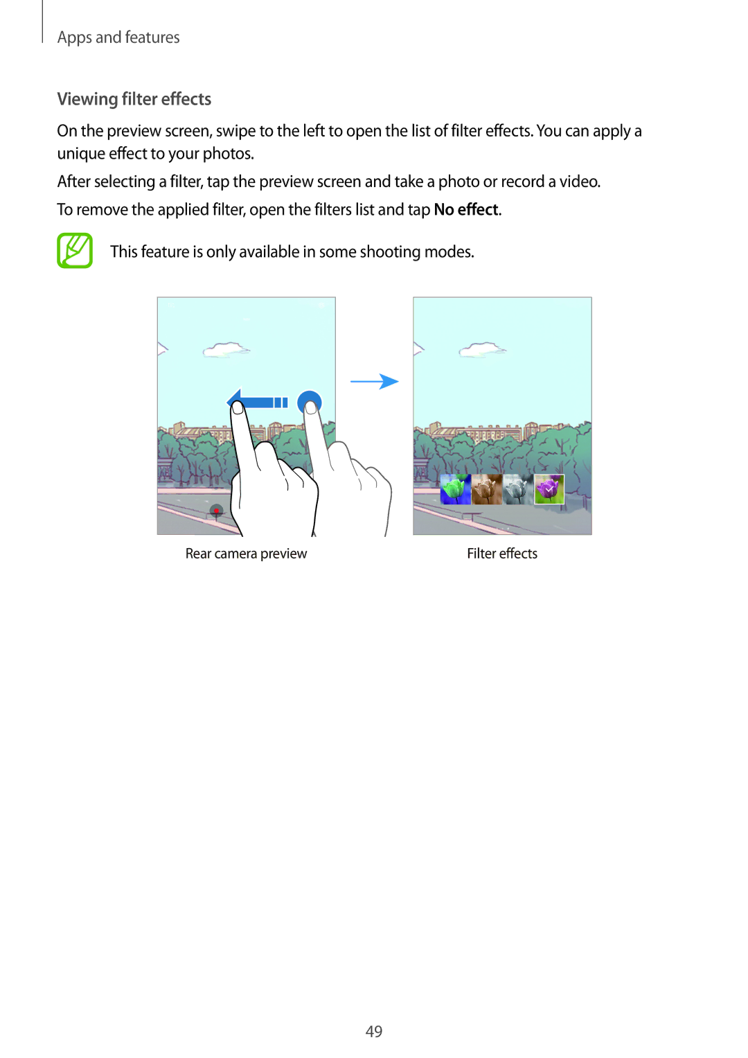 Samsung SM-P550NZWAKSA, SM-P550NZKALUX, SM-P550NZWACHN, SM-P550NZWAXNZ, SM-P550NZWATUR, SM-P550NZKAXEZ Viewing filter effects 