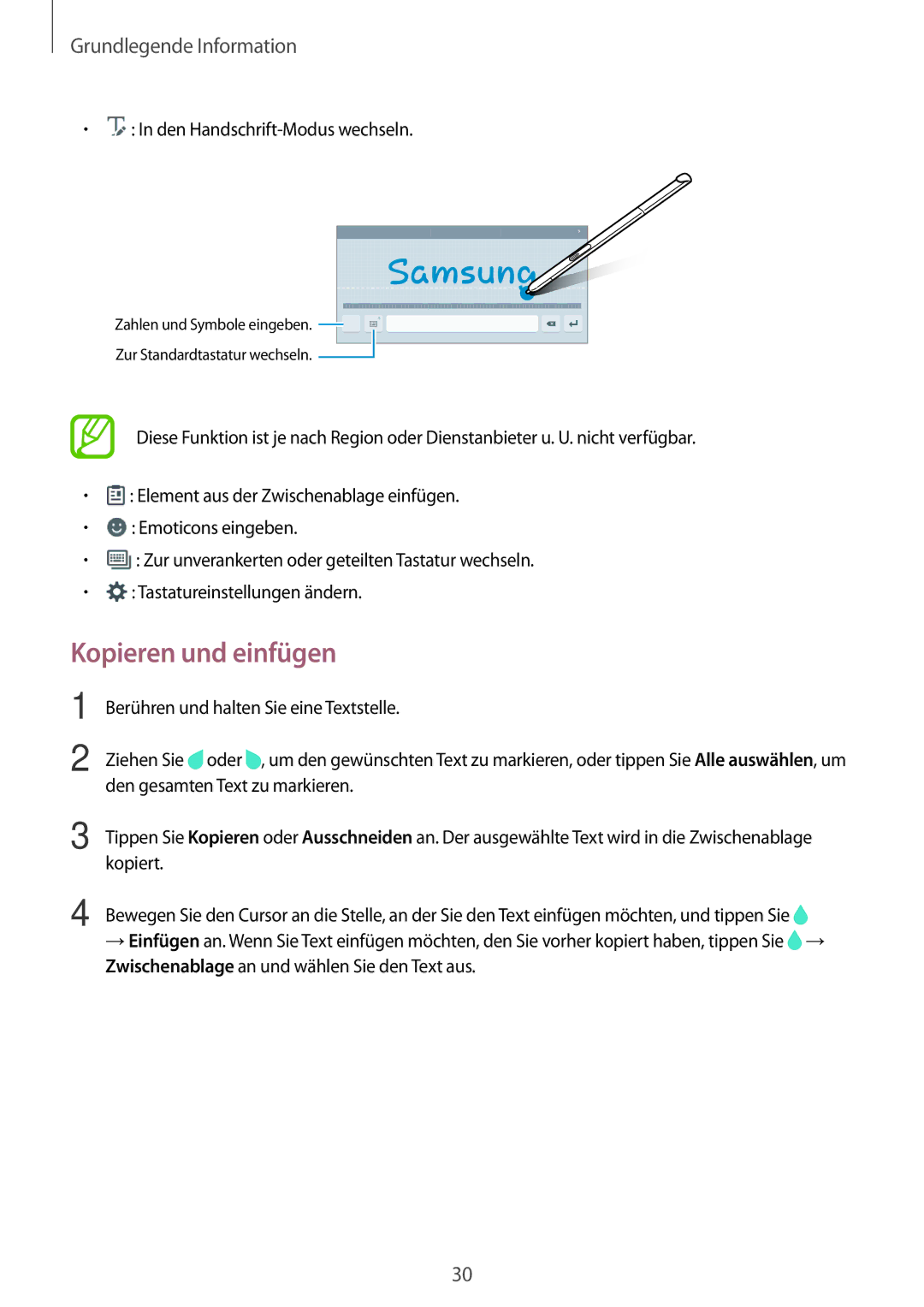 Samsung SM-P550NZKAPHN, SM-P550NZKALUX, SM-P550NZWACHN, SM-P550NZWAXNZ, SM-P550NZWATUR, SM-P550NZKAXEZ Kopieren und einfügen 