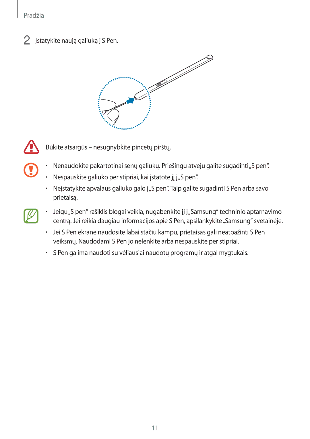 Samsung SM-P550NZKASEB manual Pradžia 