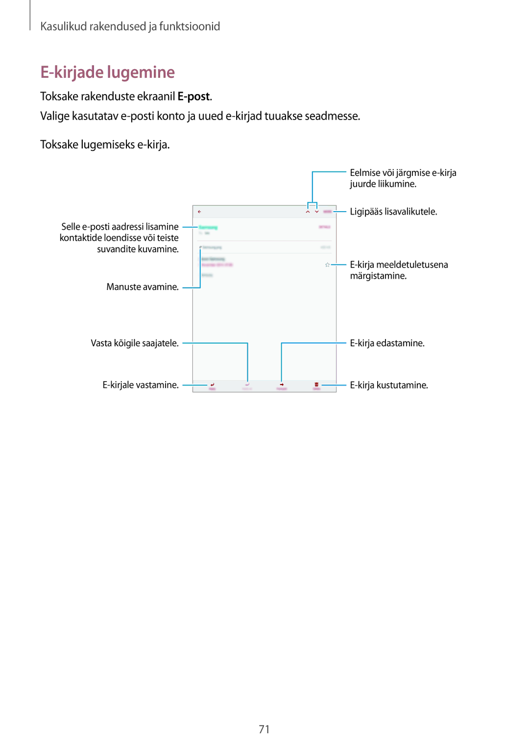 Samsung SM-P550NZKASEB manual Kirjade lugemine 