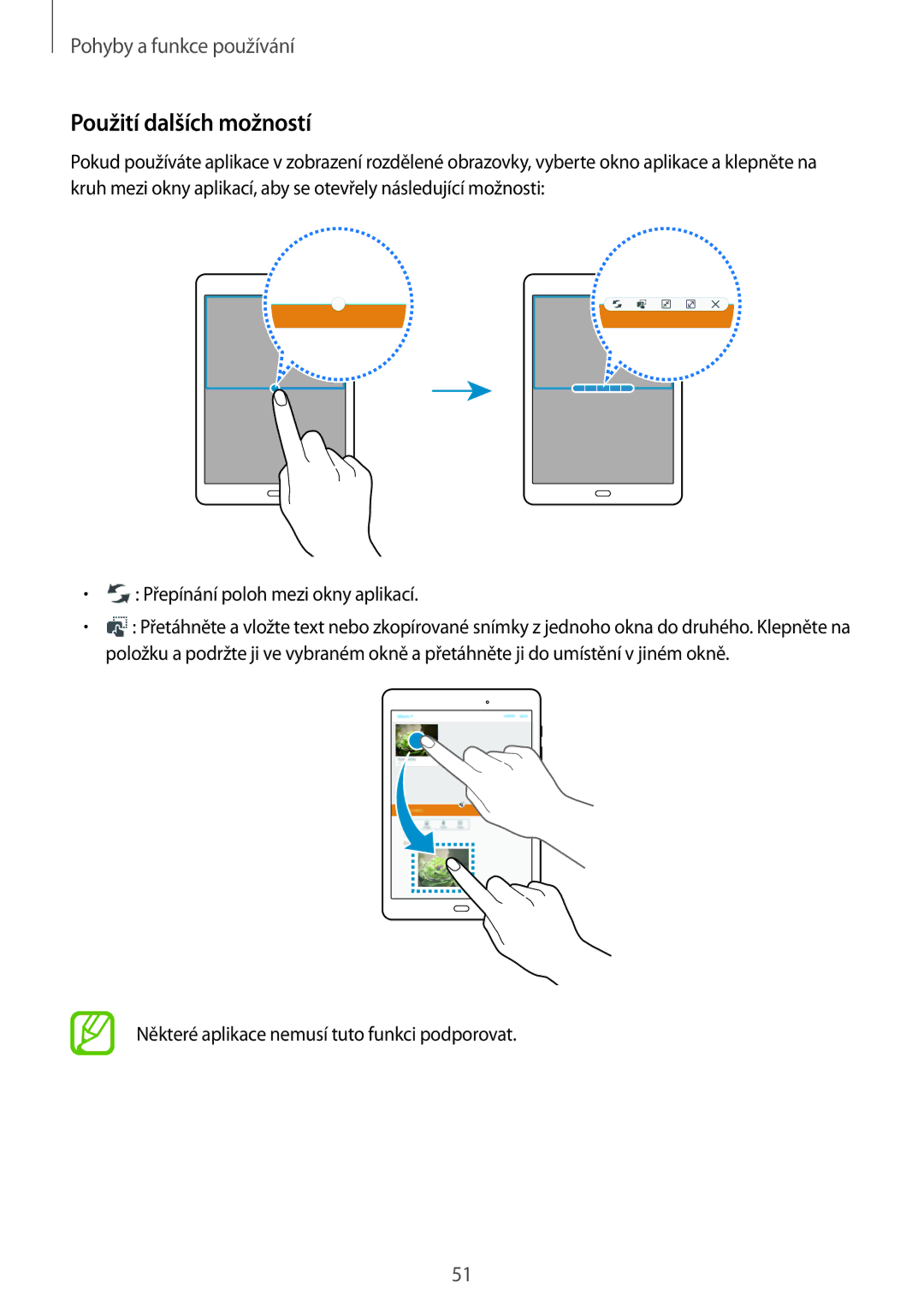 Samsung SM-P550NZKAXEZ manual Použití dalších možností 