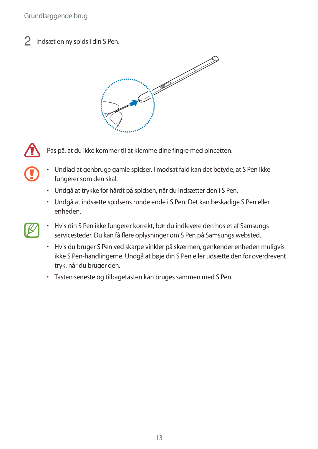 Samsung SM-P550NZAANEE, SM-P550NZWANEE, SM-P550NZBANEE, SM-T550NZWANEE manual Grundlæggende brug 