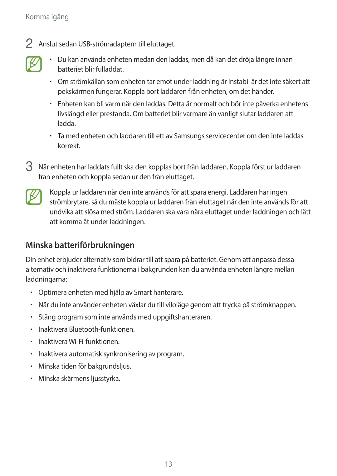 Samsung SM-P550NZAANEE, SM-P550NZWANEE, SM-P550NZBANEE manual Minska batteriförbrukningen 