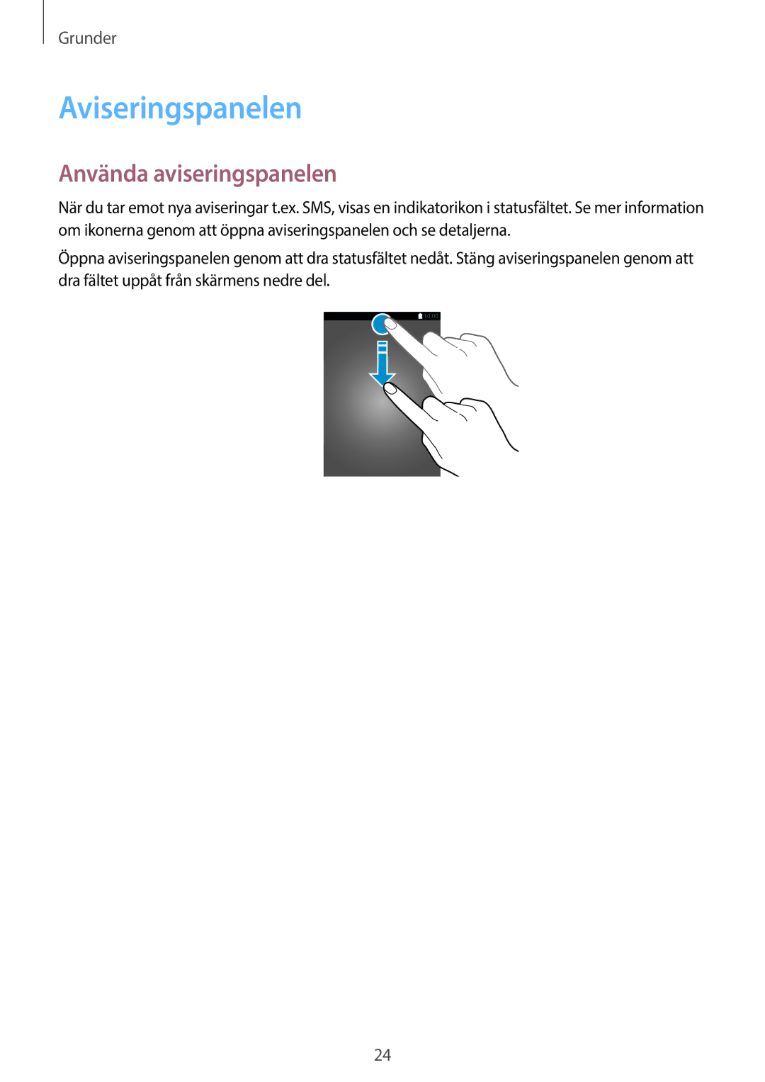 Samsung SM-P550NZWANEE, SM-P550NZAANEE, SM-P550NZBANEE manual Aviseringspanelen, Använda aviseringspanelen 